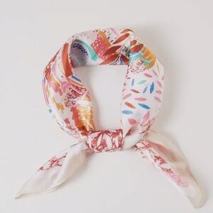 100- Multi Flower Leaves Print Bandana Scarf